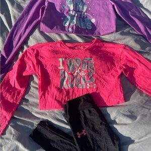 Under Armour Pink and Purple Kids Matching Set